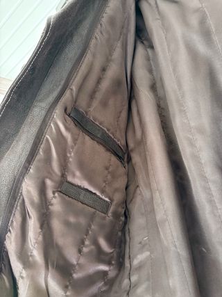 Chaquetón de piel vintage marrón