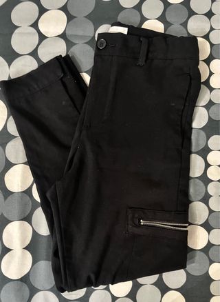 Pantaloni eleganti neri con zip