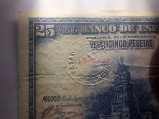 Billete 25 Pesetas 1928 Sello Seco