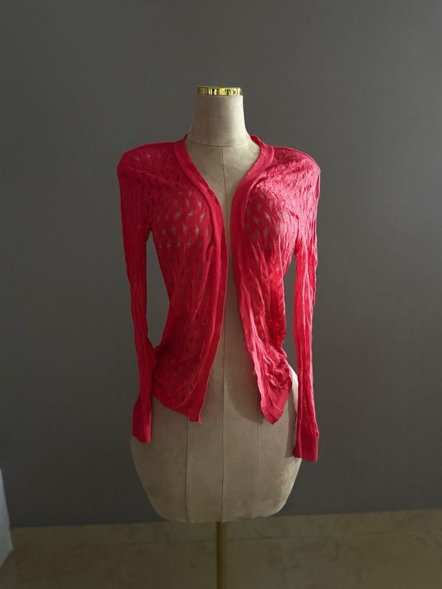 Cardigan donna rosa/rosso