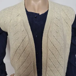 Gilet donna vintage beige brillantinato lana