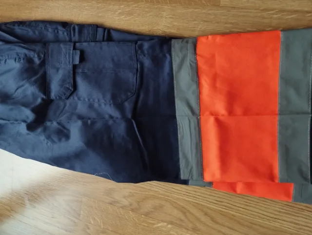 Pantalones de trabajo azul marino y naranjaT48.New