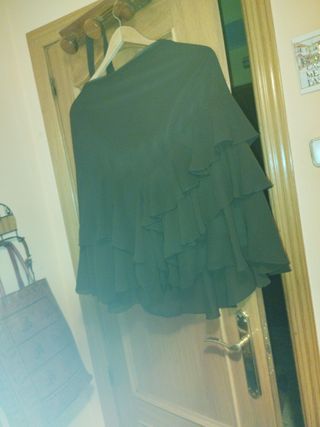 Falda gasa volantes marron