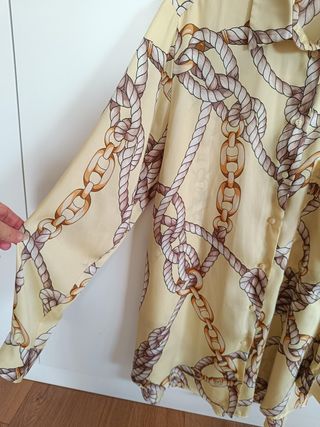 Camisa Zara Estampada Cuerdas y Cadenas 