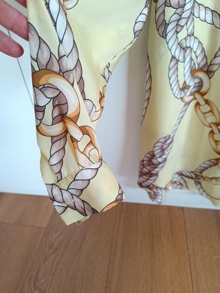 Camisa Zara Estampada Cuerdas y Cadenas 