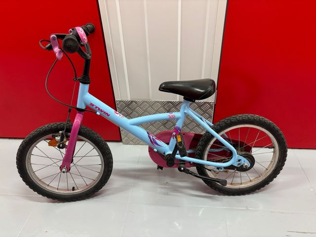 Bicicleta niña Btwin azul y rosa