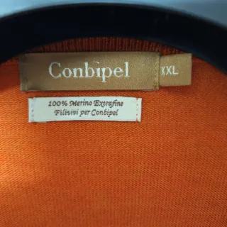 Maglia uomo lana merino arancione taglia XXL