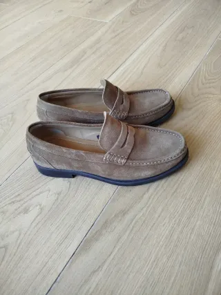 Zapatos Zara Mocasines Beige/Marrón
