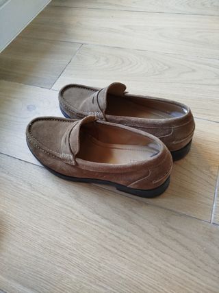 Zapatos Zara Mocasines Beige/Marrón