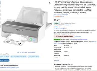 Impresora Térmica MUNBYN Bluetooth 4x6