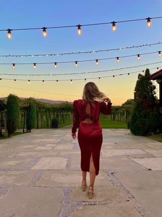 Vestido invitada Blanca Martín marrón /cobrizo
