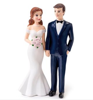 Figura Novios Tarta en poliresina pintado a mano.