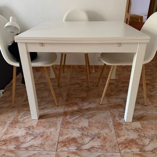 Mesa extensible blanca madera