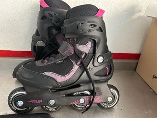 Patines en línea Oxelo negros y rosas número 38 