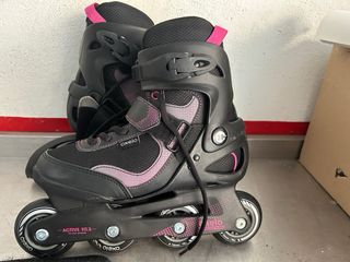 Patines en línea Oxelo negros y rosas número 38 