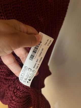 Jersey Massimo Dutti Lino color burdeos