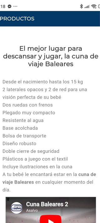 Cuna de viaje / Parque infantil
