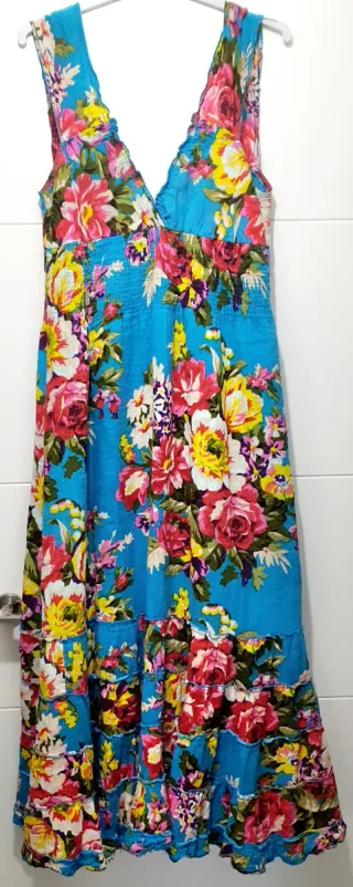 Vestido largo estampado floral