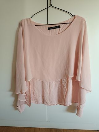Blusa Zara Rosa Talla L