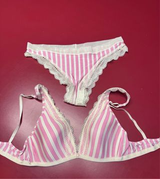 Completo Calvin Klein righe rosa e bianco