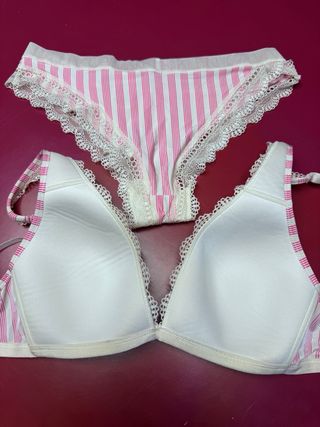 Completo Calvin Klein righe rosa e bianco