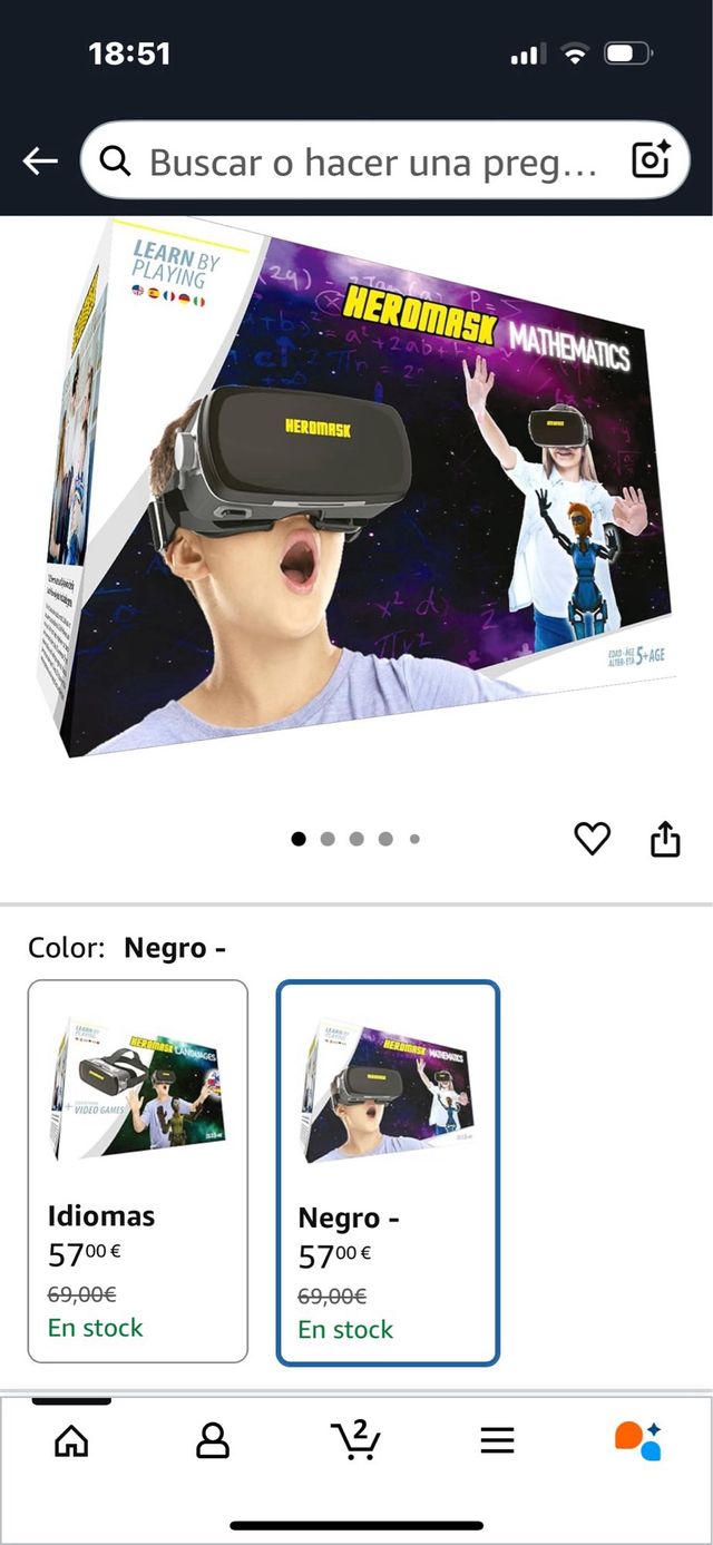 Gafas VR Heromask Matemáticas 5+ Años