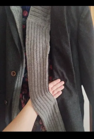 Chaqueta de paño gris hombre