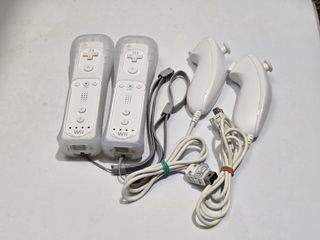 2 mandos + 2 nunchuk blanco wii con Motion 