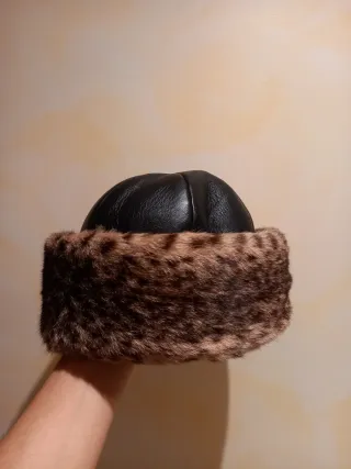 Cappello invernale donna pelle e pelliccia