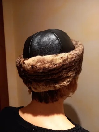 Cappello invernale donna pelle e pelliccia