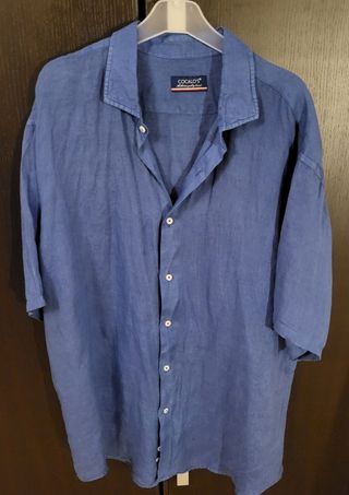Camicia uomo COCALO'S lino blu XXL