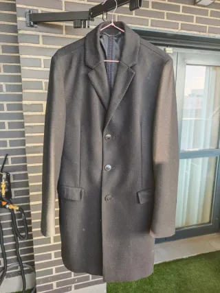 Abrigo Hugo Boss Negro Lana
