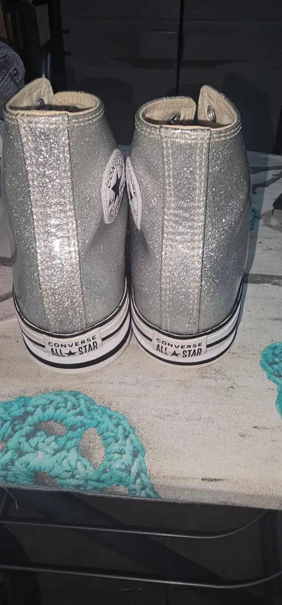 Converse argento glitter donna