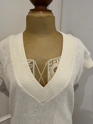 Conjunto Zara Chaleco y Pantalón Beige
