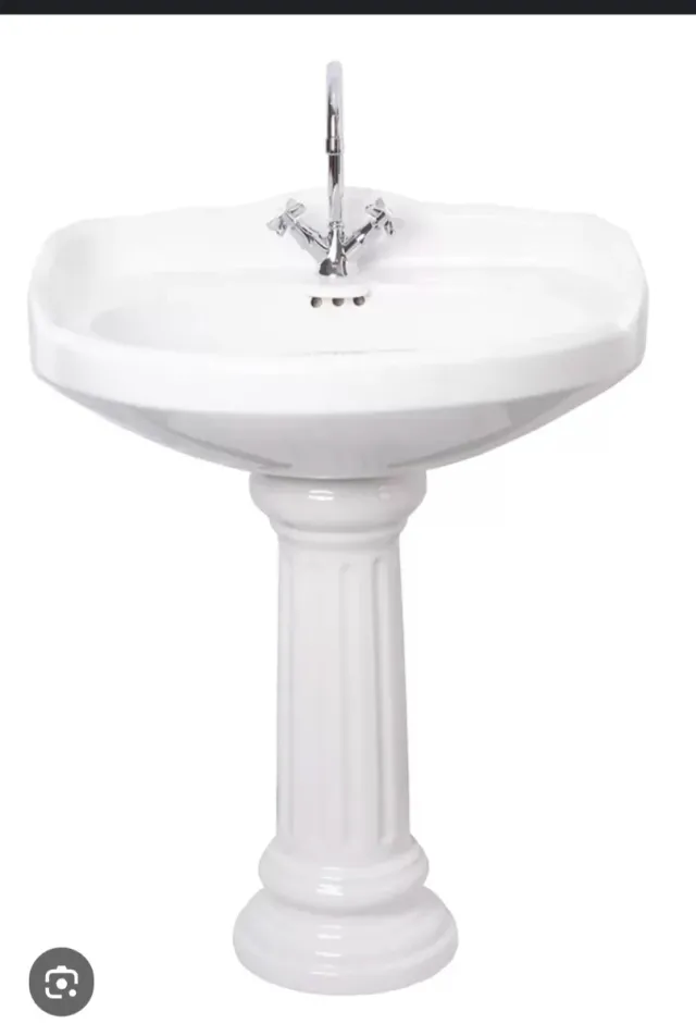 Lavabo de baño de porcelana blanco