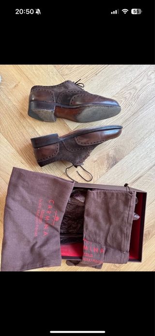 Zapatos Carmina Oxford Full Brogue Tabaco