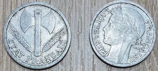 Lote 33 monedas antiguas francos franceses