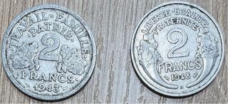 Lote 33 monedas antiguas francos franceses