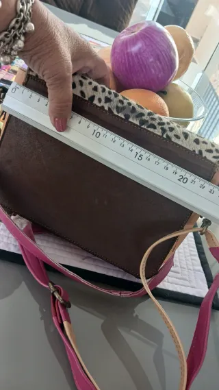 Bolso juvenil piel azul y rosa