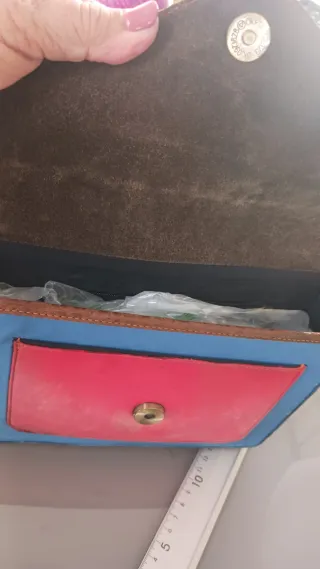 Bolso juvenil piel azul y rosa