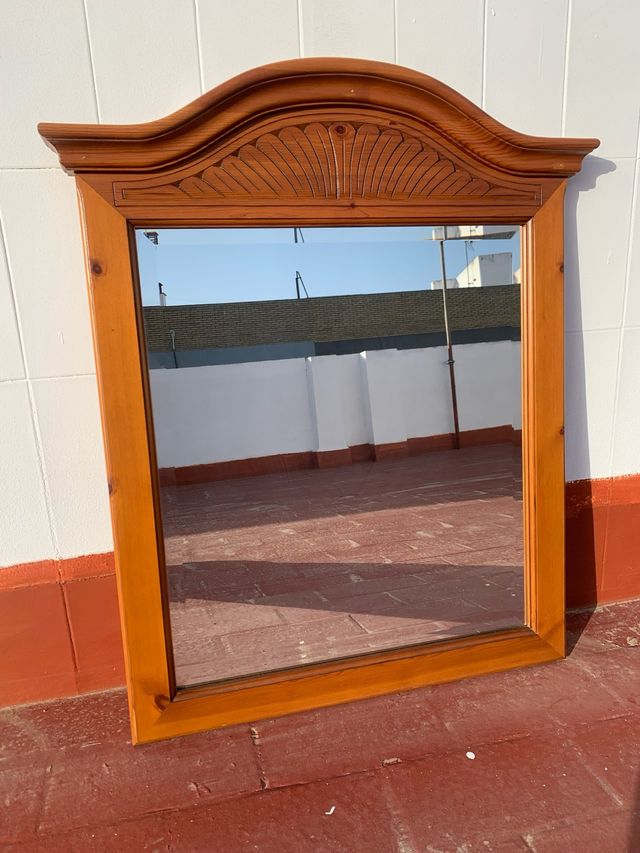 Espejo madera con cristal biselado