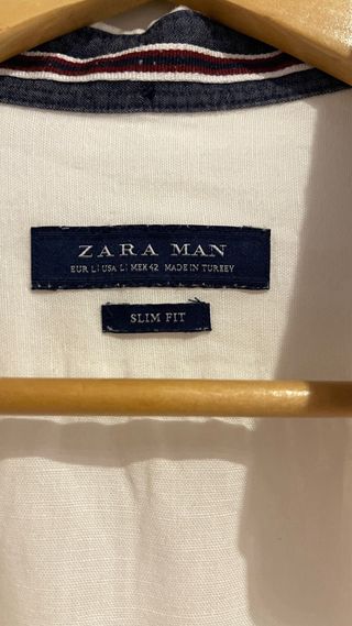 Camisa Lino Zara Man Blanca