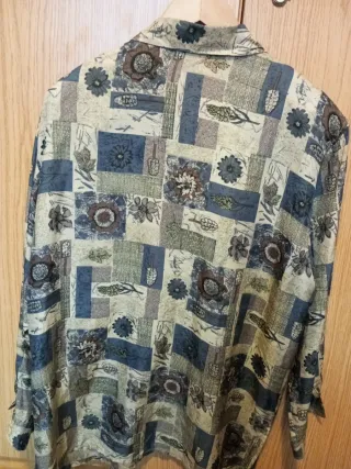 Camisa vintage seda STUNT estampada 