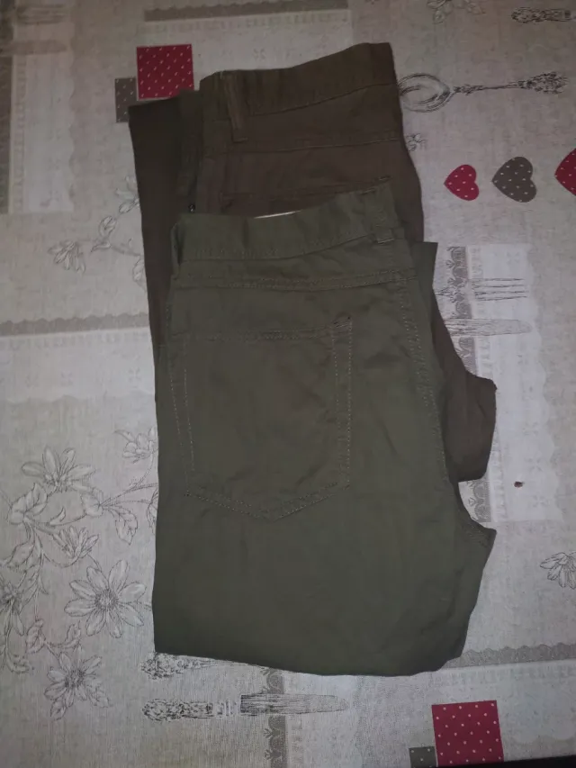2 Pantalones de vestir marrones/verdes