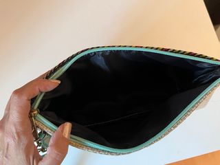 Bolso Clutch Mexicano Beige Multicolor
