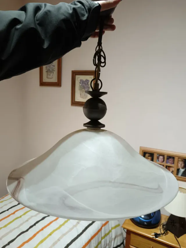 Lámpara colgante cristal y metal