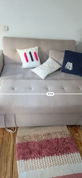 Sofá cama beige 2 plazas