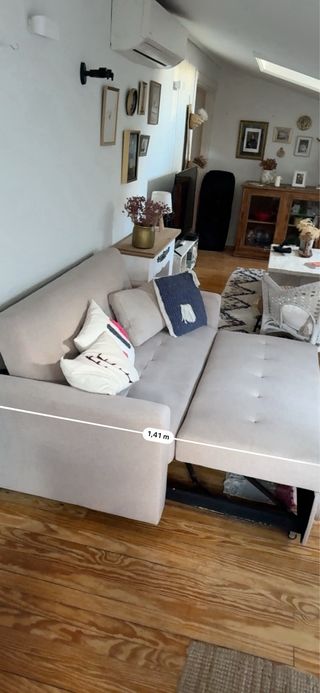 Sofá cama beige 2 plazas