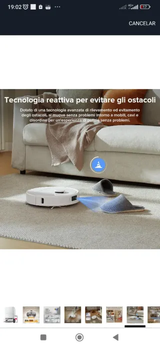 Robot aspirador con tecnología reactiva