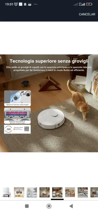 Robot aspirador con tecnología reactiva